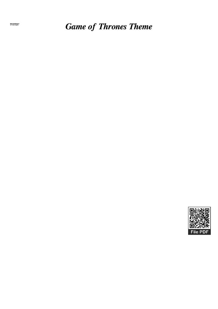 Page 1 of the piano sheet music PDF Piano – Game of Thrones Theme Piano by Ramin Djawadi