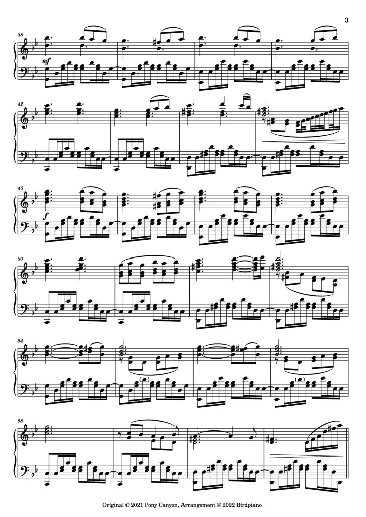 Page 3 of the piano sheet music PDF Piano – The Other Side of the Sea Piano by KOHTA YAMAMOTO