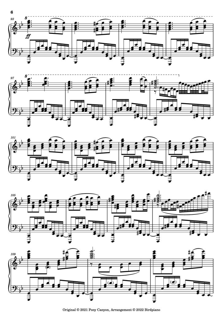 Page 6 of the piano sheet music PDF Piano – The Other Side of the Sea Piano by KOHTA YAMAMOTO