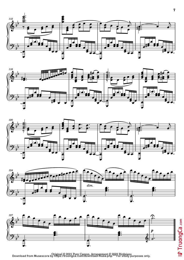 Page 7 of the piano sheet music PDF Piano – The Other Side of the Sea Piano by KOHTA YAMAMOTO