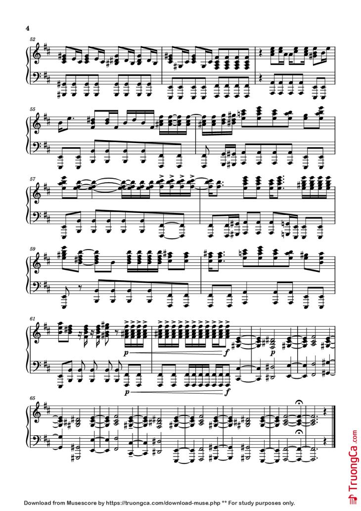 Page 4 of the piano sheet music PDF Piano – Can