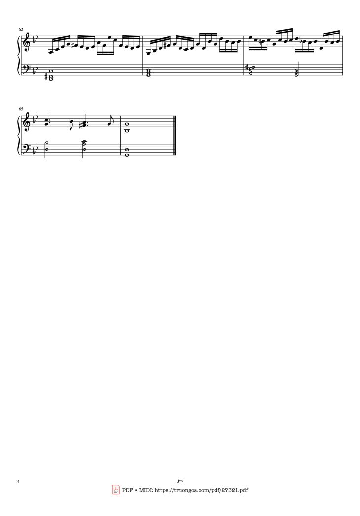 Page 4 of the piano sheet music PDF Piano – G minor Piano by J.S. Bach
