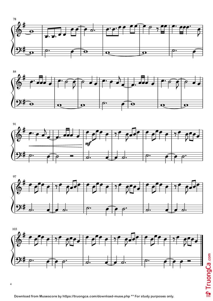 Page 4 of the piano sheet music PDF Piano – Martin Garrix Piano by Editing: jnmusic