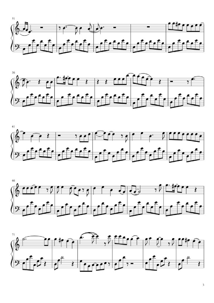 Page 3 of the piano sheet music PDF Piano – Livin