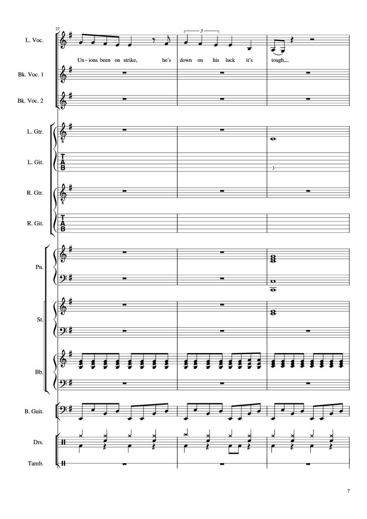 Page 7 of the piano sheet music PDF Piano Guitar Tab – Livin