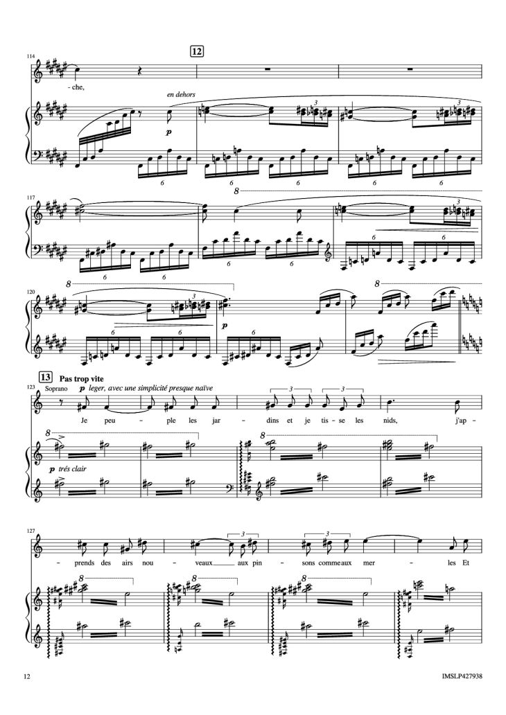 Page 12 of the piano sheet music PDF Piano – Renouveau Piano by Lili BOULANGER