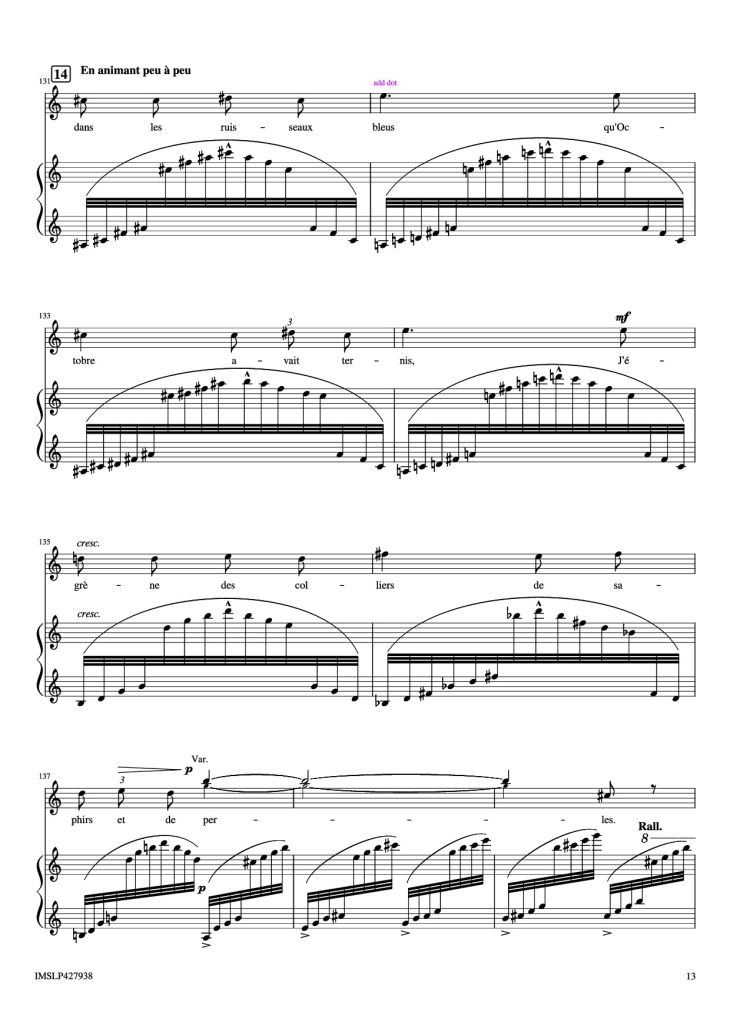 Page 13 of the piano sheet music PDF Piano – Renouveau Piano by Lili BOULANGER