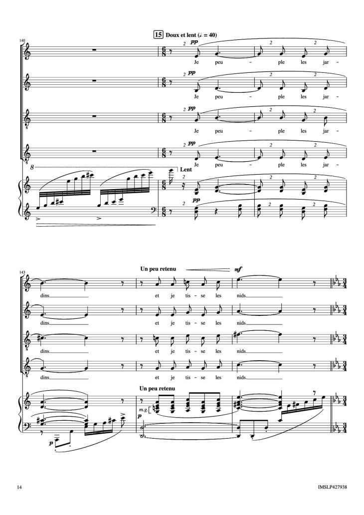 Page 14 of the piano sheet music PDF Piano – Renouveau Piano by Lili BOULANGER