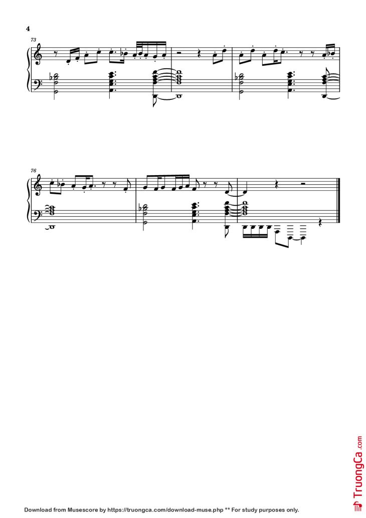 Page 4 of the piano sheet music PDF Piano – Stronger Than Me Piano by Undefined