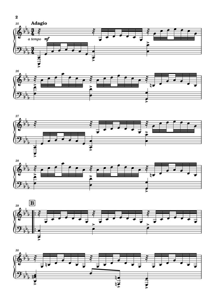 Page 2 of the piano sheet music PDF – I. Shinji (A-6) Piano by Shiro Sagisu & Tsuneyoshi Saito