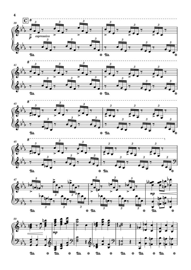 Page 4 of the piano sheet music PDF – I. Shinji (A-6) Piano by Shiro Sagisu & Tsuneyoshi Saito