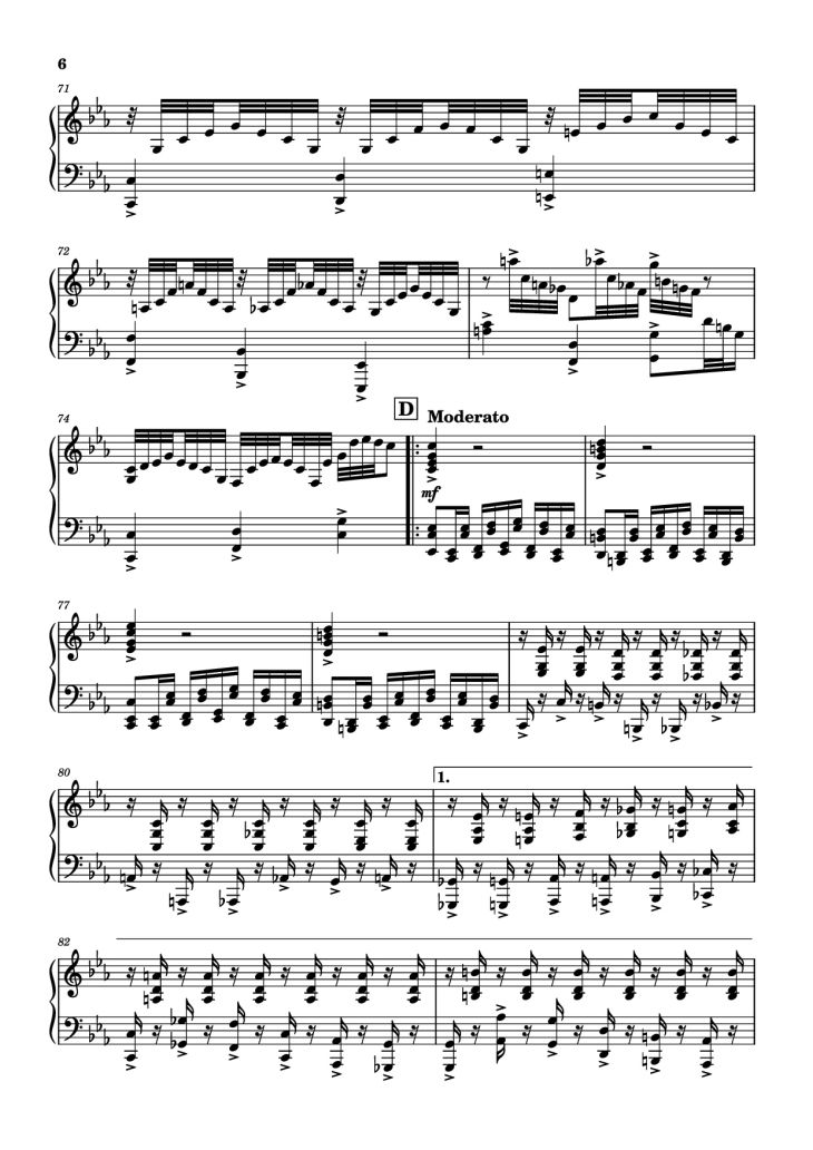 Page 6 of the piano sheet music PDF – I. Shinji (A-6) Piano by Shiro Sagisu & Tsuneyoshi Saito