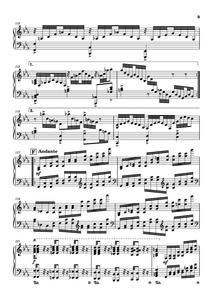 Page 9 of the piano sheet music PDF – I. Shinji (A-6) Piano by Shiro Sagisu & Tsuneyoshi Saito