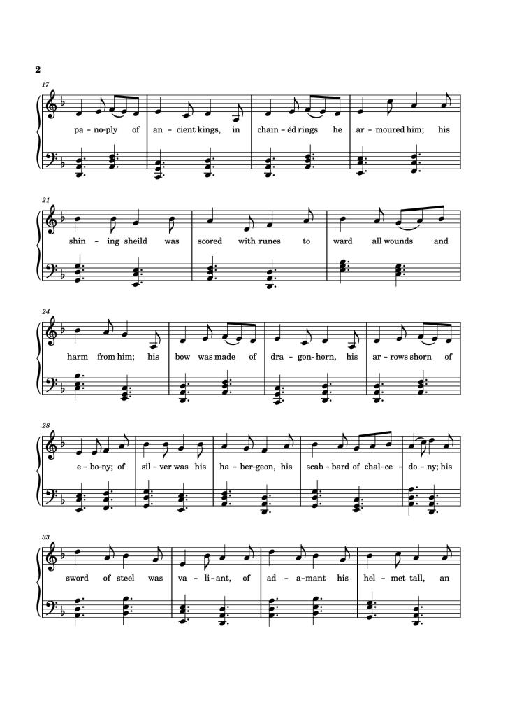 Page 2 of the piano sheet music PDF – The Tale of Eärendel Piano by Music Bee