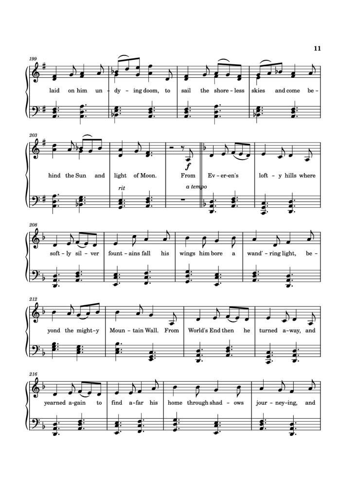 Page 11 of the piano sheet music PDF – The Tale of Eärendel Piano by Music Bee