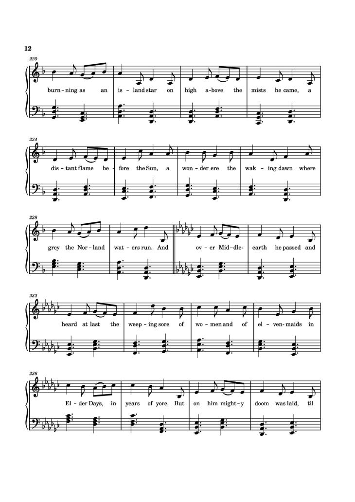 Page 12 of the piano sheet music PDF – The Tale of Eärendel Piano by Music Bee