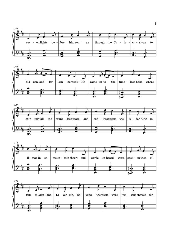 Page 9 of the piano sheet music PDF – The Tale of Eärendel Piano by Music Bee