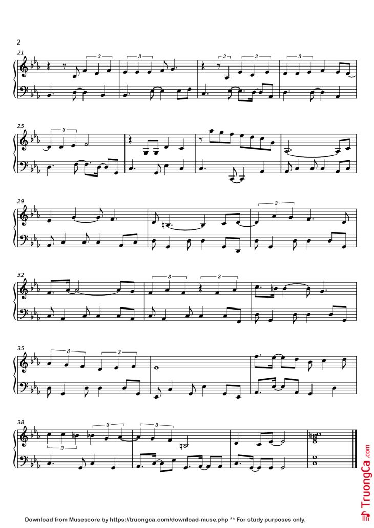 Page 2 of the piano sheet music PDF Piano – TUYO Piano by Rodrigo Amarante