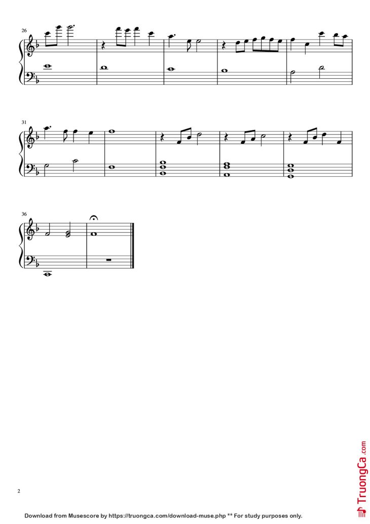 Page 2 of the piano sheet music PDF Piano – Grandma Piano by Koji Kondo