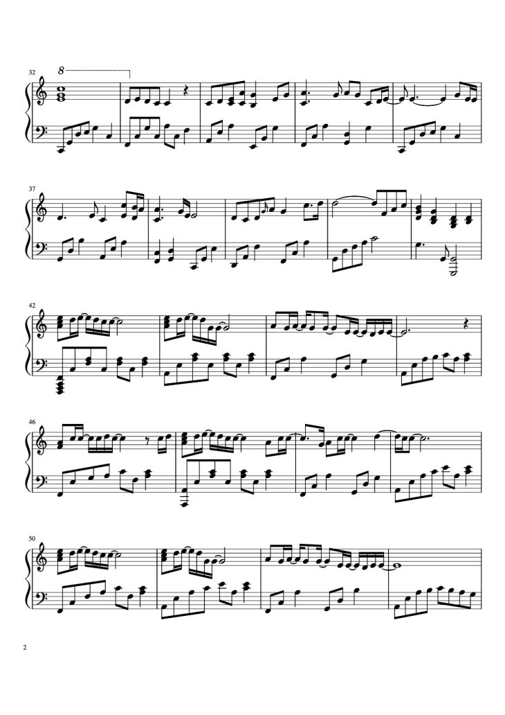Page 2 of the piano sheet music PDF Piano – Photo of My Mind Piano by Crash Landing on You Soundtrack