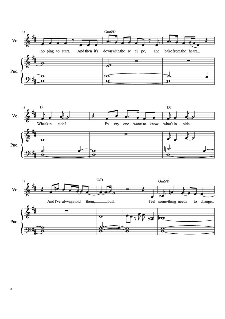 Page 2 of the piano sheet music PDF Piano – What