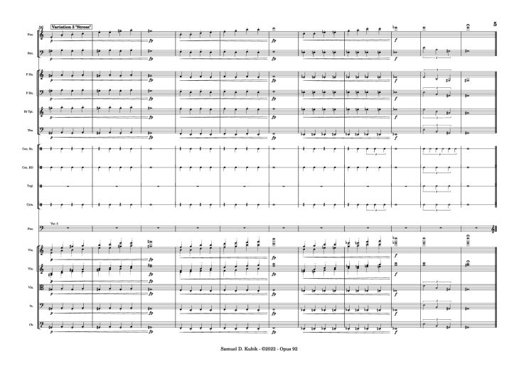 Page 5 of the piano sheet music PDF Piano – Tetris Theme Variations Piano by Samuel D. Kubik
