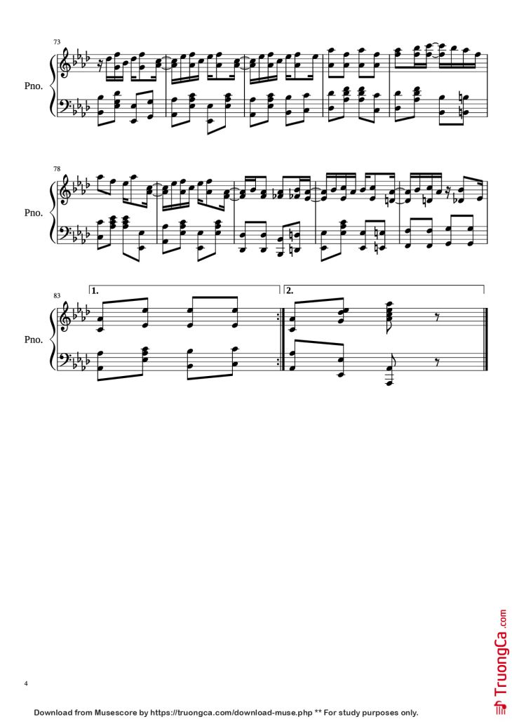 Page 4 of the piano sheet music PDF Piano – Maple Leaf Rag Piano by Scott Joplin