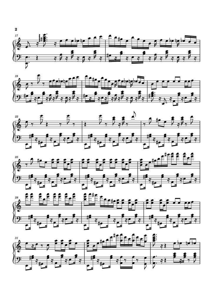 Page 2 of the piano sheet music PDF Piano – Mashle OP thing Piano by Undefined
