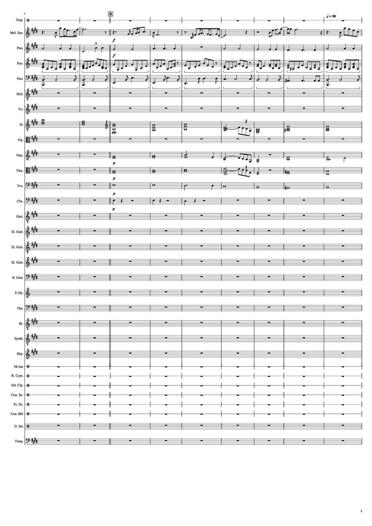 Page 3 of the piano sheet music PDF Piano – John Miles - Music Piano by Undefined