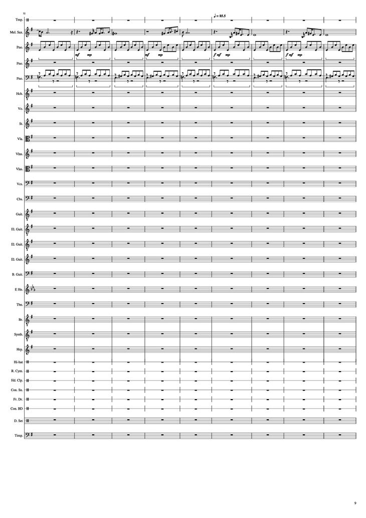 Page 9 of the piano sheet music PDF Piano – John Miles - Music Piano by Undefined