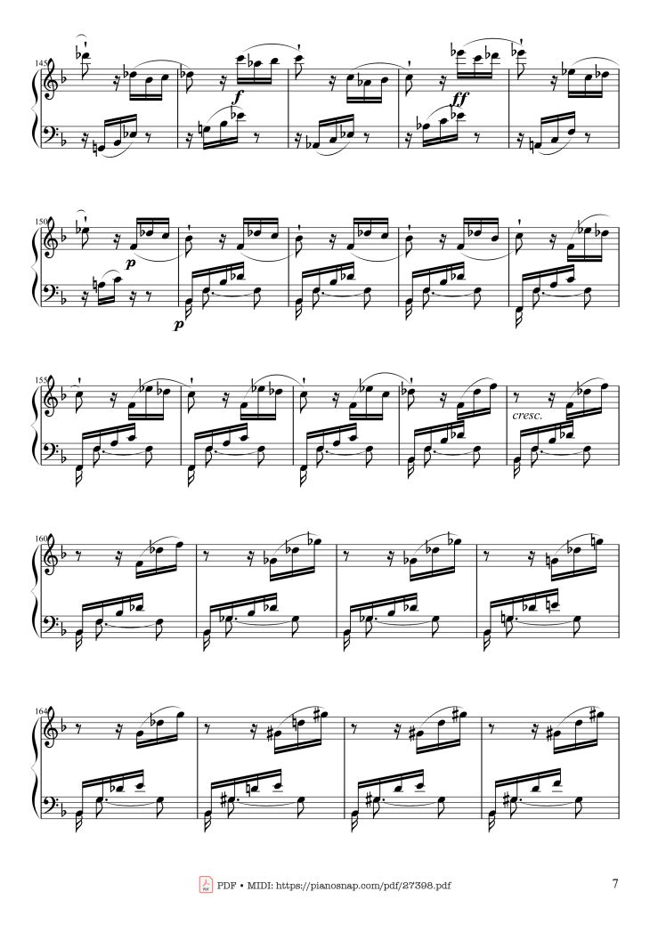 Page 7 of the piano sheet music PDF Piano – Sonate No. 17, Tempest (3rd Movement) by Beethoven
