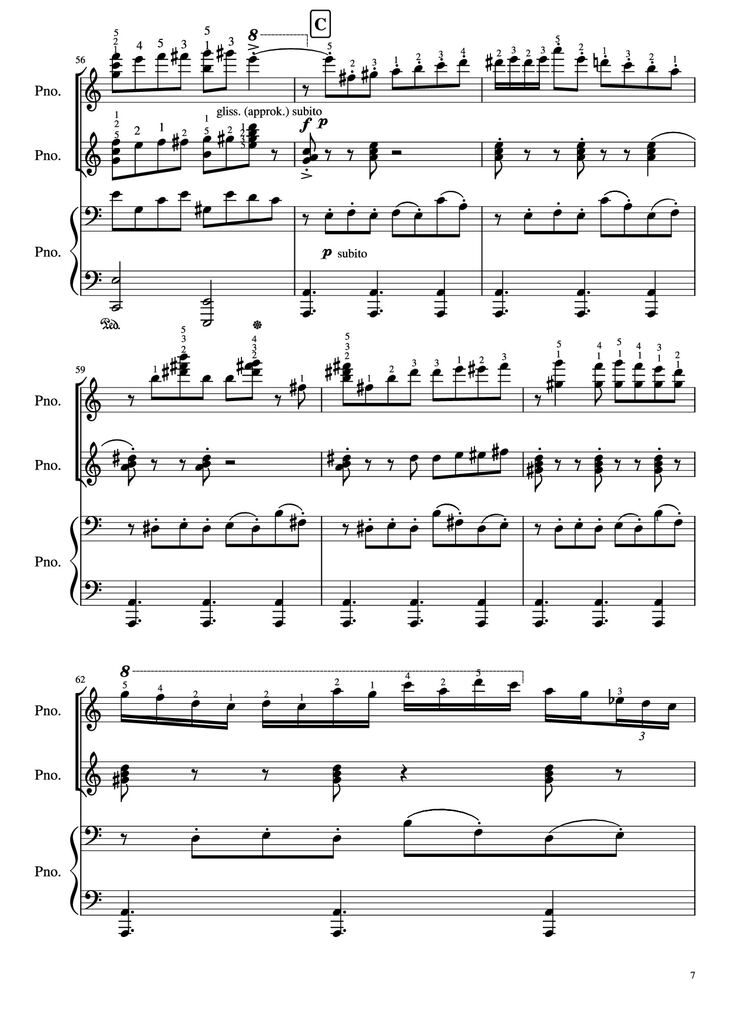 Page 7 of the piano sheet music PDF Piano – Libertango (piano duet) by Astor Piazzolla