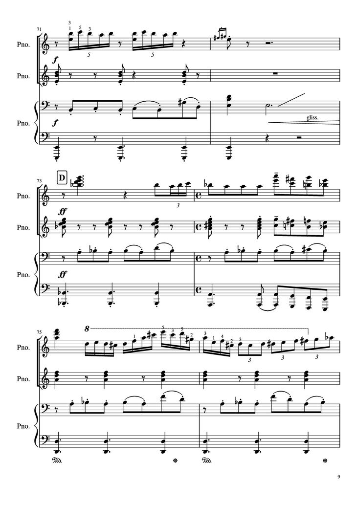 Page 9 of the piano sheet music PDF Piano – Libertango (piano duet) by Astor Piazzolla