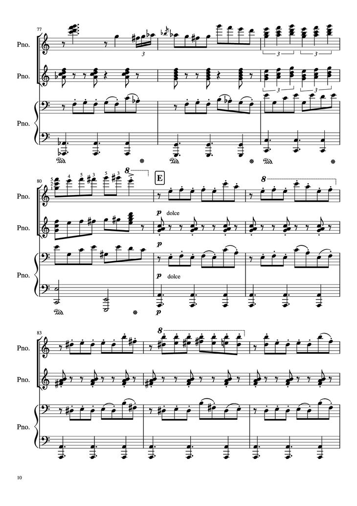 Page 10 of the piano sheet music PDF Piano – Libertango (piano duet) by Astor Piazzolla