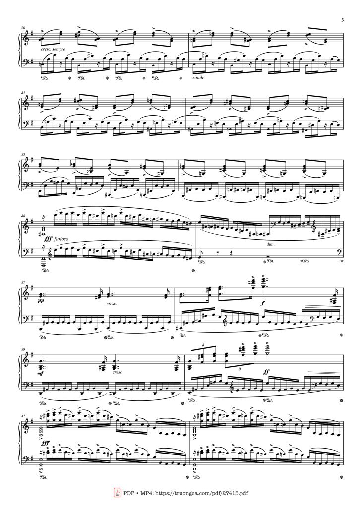 Page 3 of the piano sheet music PDF Piano – Moment Musicaux - Op.16 No.4 Piano by Sergei Rachmaninoff
