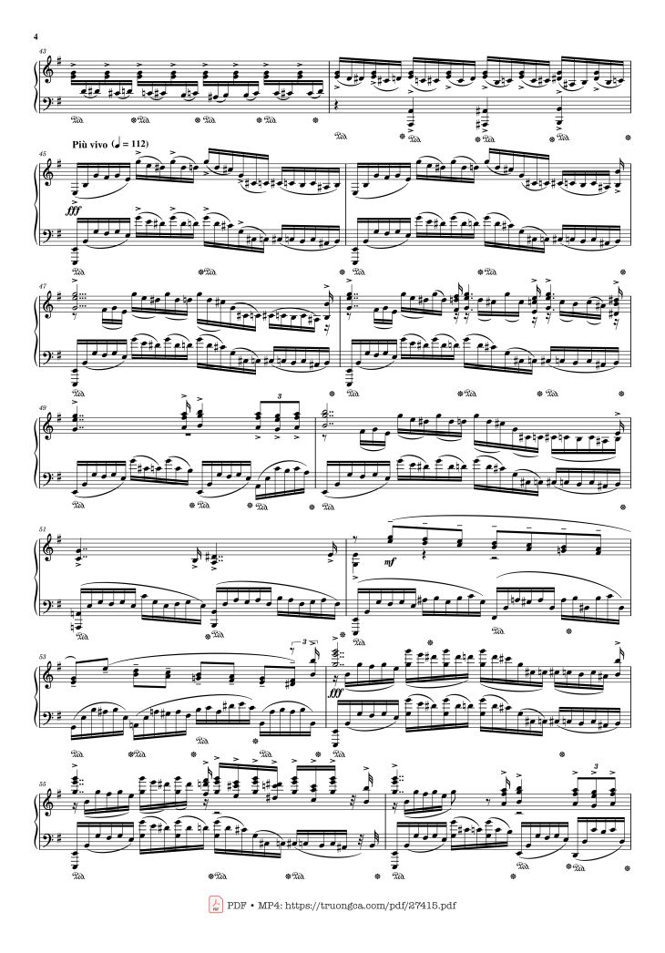 Page 4 of the piano sheet music PDF Piano – Moment Musicaux - Op.16 No.4 Piano by Sergei Rachmaninoff