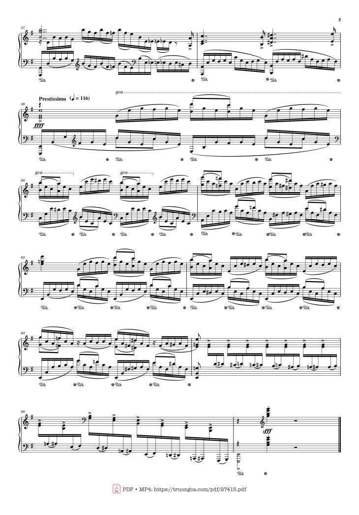Page 5 of the piano sheet music PDF Piano – Moment Musicaux - Op.16 No.4 Piano by Sergei Rachmaninoff