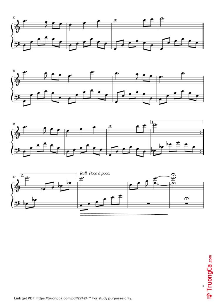 Page 3 of the piano sheet music PDF Piano – Vale Golden OST by Motoi Sakuraba