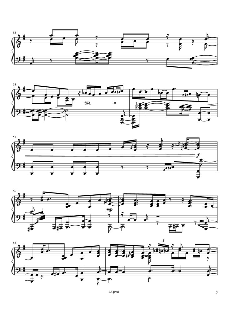 Page 5 of the piano sheet music PDF Piano – Man in the miror Piano by Love-nsky