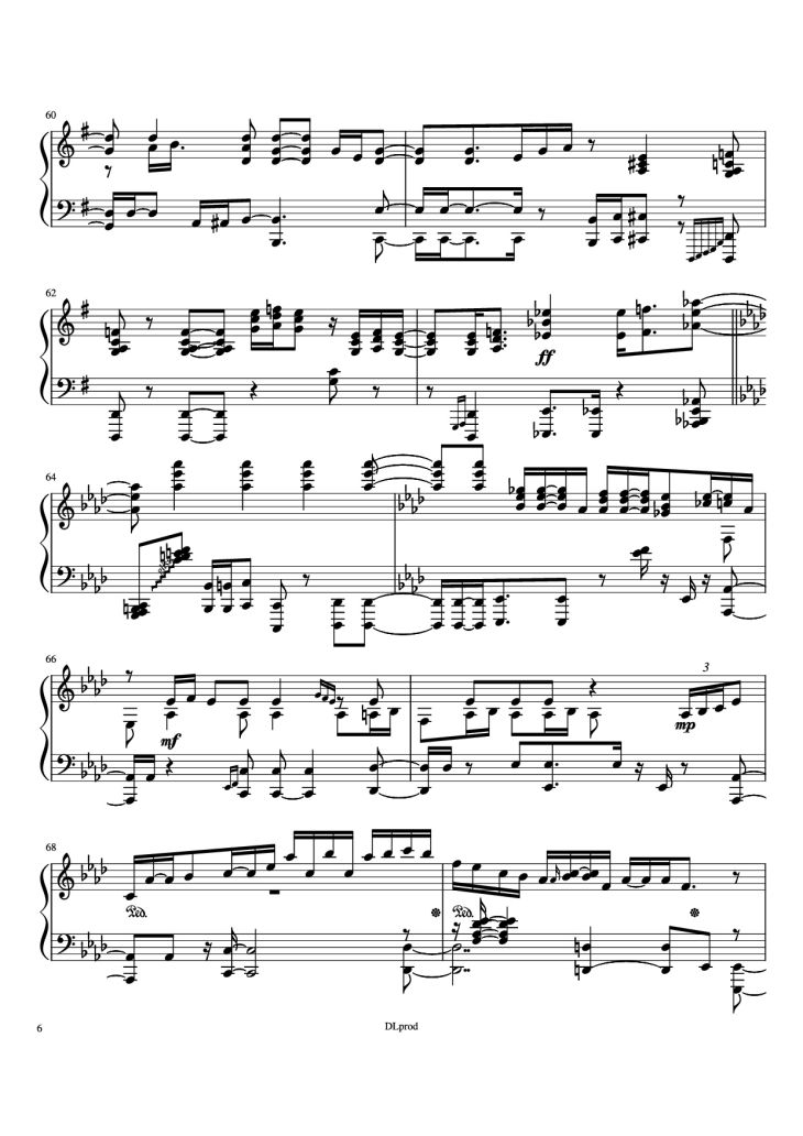 Page 6 of the piano sheet music PDF Piano – Man in the miror Piano by Love-nsky