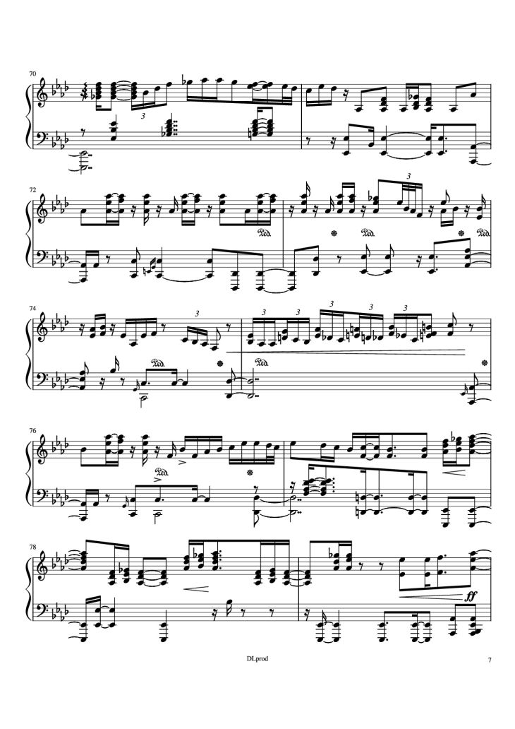 Page 7 of the piano sheet music PDF Piano – Man in the miror Piano by Love-nsky