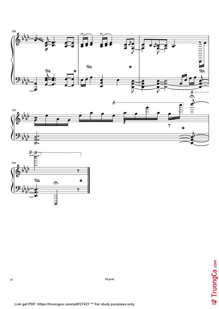 Page 10 of the piano sheet music PDF Piano – Man in the miror Piano by Love-nsky