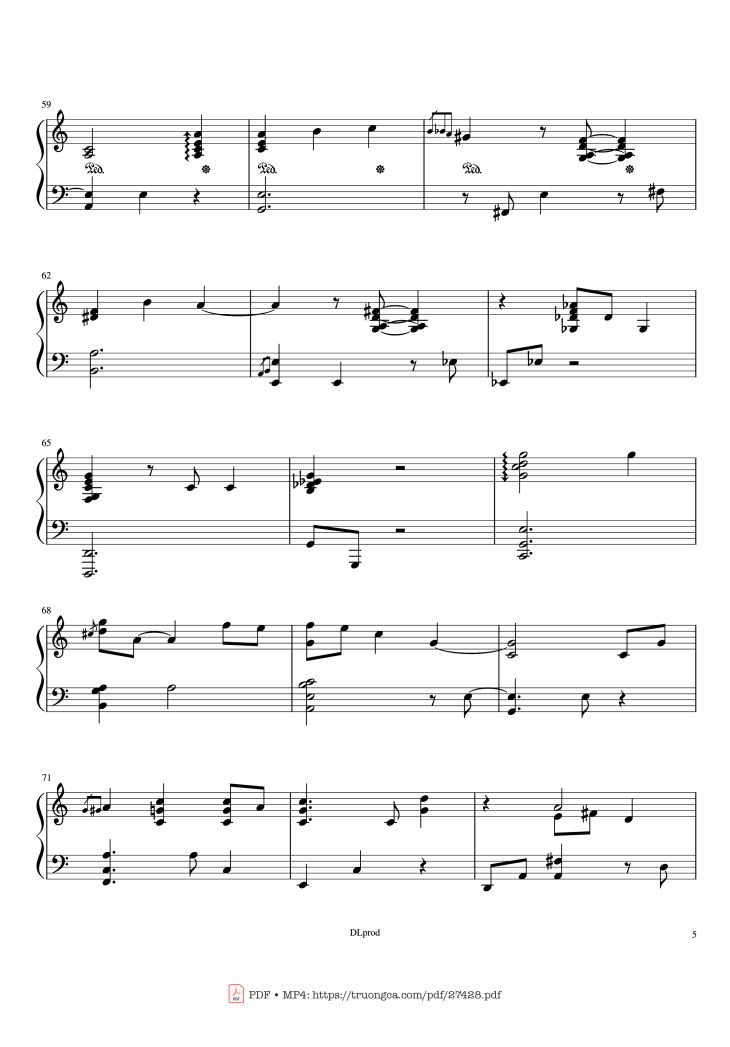 Page 5 of the piano sheet music PDF Piano – Piano man - Billy Joel (Easy Piano) by Love-nsky
