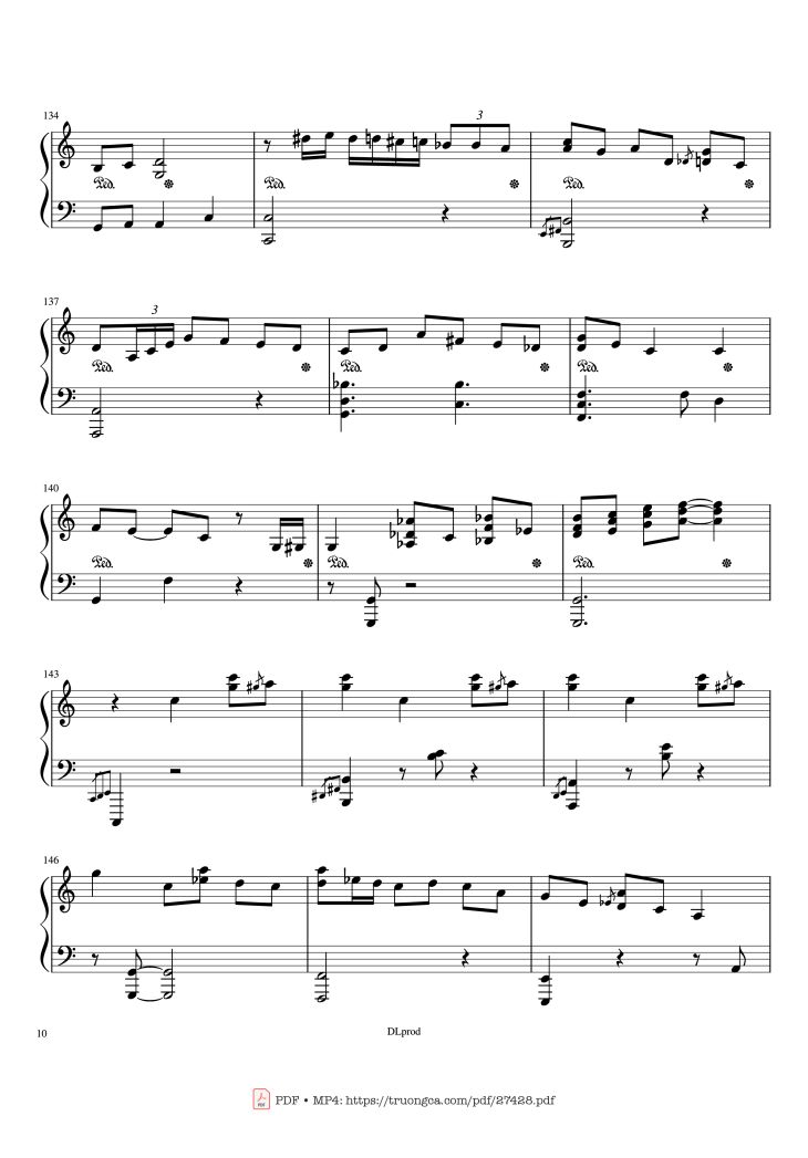 Page 10 of the piano sheet music PDF Piano – Piano man - Billy Joel (Easy Piano) by Love-nsky