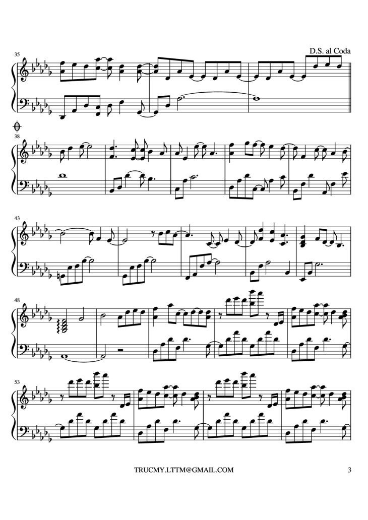 Page 3 of the piano sheet music PDF Piano – Maybe Yurima Piano by YURIMA