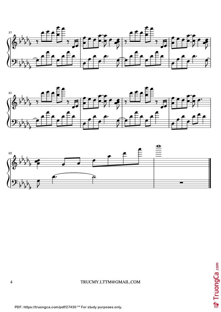 Page 4 of the piano sheet music PDF Piano – Maybe Yurima Piano by YURIMA