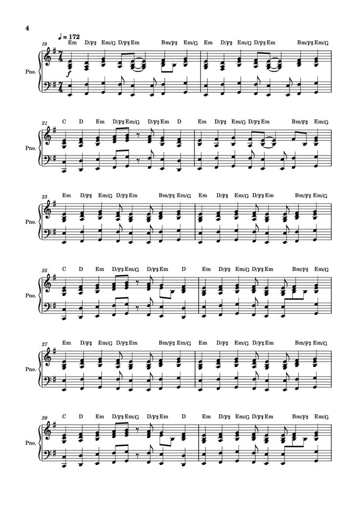 Page 4 of the piano sheet music PDF Piano – score-ac10da829c3a45c6064f733a05b3831e Piano by Undefined