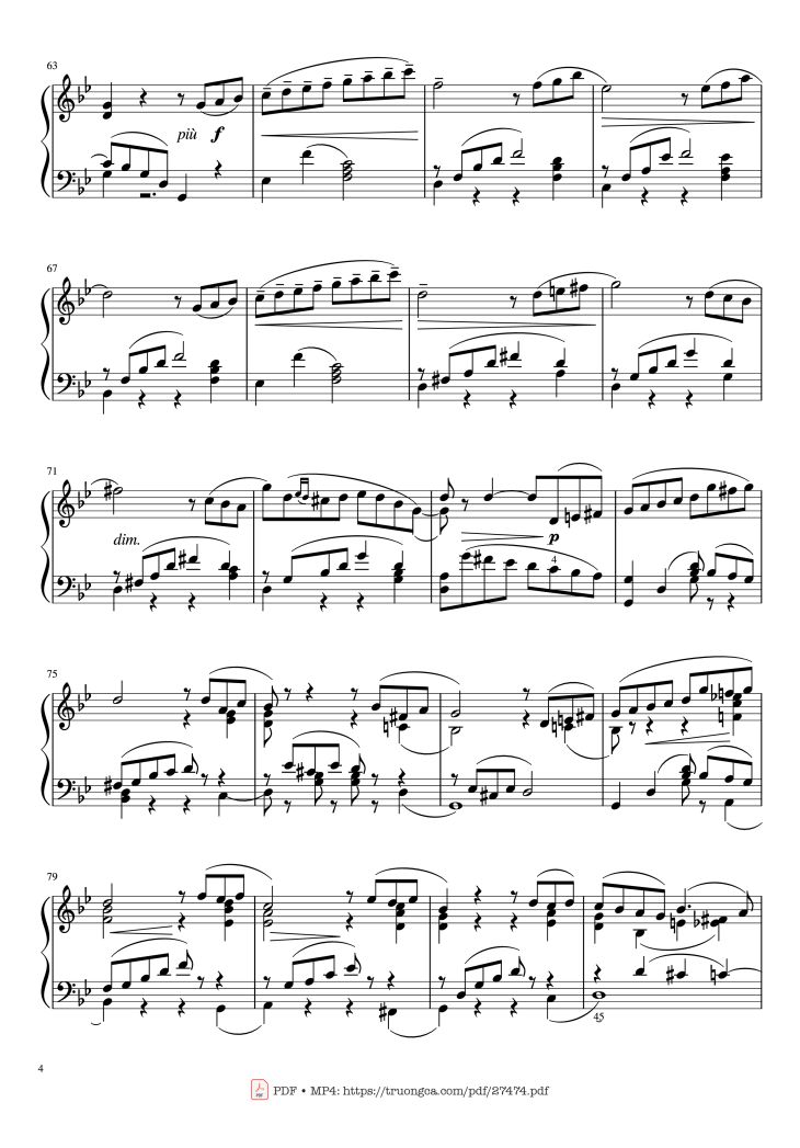 Page 4 of the piano sheet music PDF Piano – The Seasons, Op. 37a, June, Barcarolle, Tchaikovsky by Pyotr Ilyich Tchaikovsky
