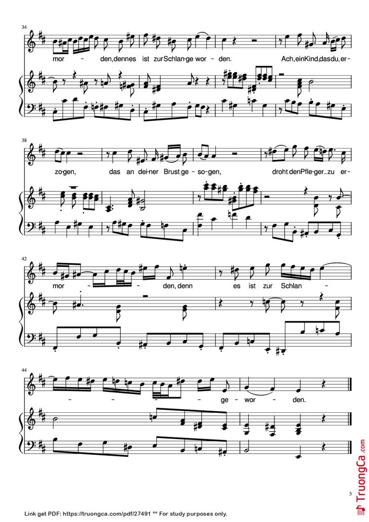 Page 3 of the piano sheet music PDF Piano – Blute nur, du liebes herz! Piano by J. S. Bach