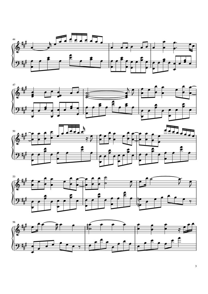 Page 3 of the piano sheet music PDF Piano – Michishirube Piano by Minori Chihara